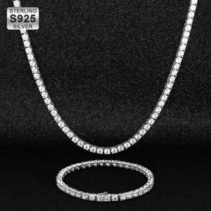 KRKC Niestandardowe łańcuchy tenisowe 925 srebrne link bioder biżuterii