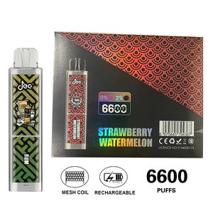 100% oryginalny JEC Crystal Bar 6600 Puffs Do jednorazowe Vapes Pen e papieros 0% 2% 5% Waporyzator doładowy Cewka z cewki para pudełka pudełka pudełka zaczep