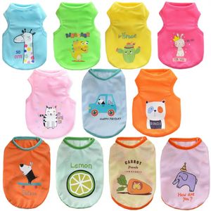 Camisetas de cães de animais de estimação de teacup Camisetas fofas de cachorro de cachorro LCE Tanque de tecido para cães pequenos e gatos mangas roupas de cachorro para chihuahua yorkie azul amarelo 3xs u0404