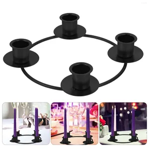 Candle Holders Centerpiece Candlestick Dekoracyjny stojak na Candelabra Taper Holder Flower Garlands Żelazne pierścień adwent