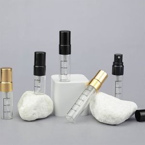 Packing Sprayer Bottles 2ml 3ml 5ml Mini Travel Filling Perfume Tube with Gold Silver Black Metal Pump Spray Cap
