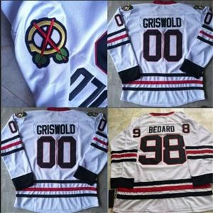 Maglia da hockey per vacanze di Natale di Clark Griswold 00 National Lampoon Uomo Bambini gioventù 98 Maglia da hockey Connor Bedard 100% cucita