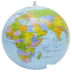 Other Office School Supplies Wholesale 16Inch Inflatable Globe World Earth Ocean Map Ball Geography Learning Educational Student K Dhdw0