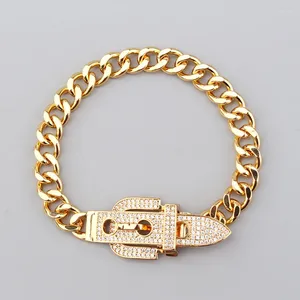 Браслет Donia Jewelry Ретро Ремень Титановая сталь с микроинкрустацией цирконом Европейский и американский роскошный браслет