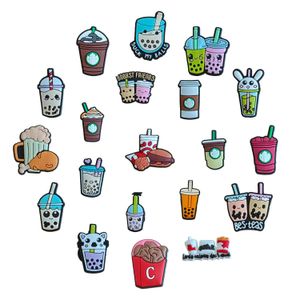 Charms Shoe Parts Accessories Charm For Clog Jibbitz Funny Cute Food Pattern Shoes Sandals Slippers Decoration Drink Cup Drop Delive Dhdn5