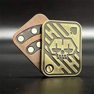 Favore di partito Poker Fidget Slider Magnetico in acciaio inossidabile Push Card Metallo EDC Rotazione della mano Giocattolo Sensore di autismo Sollievo dalla pressione 230404