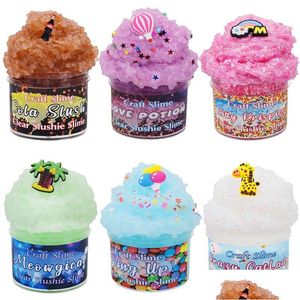 Clay, Dough Modeling 50 ml Education Slime Fluffy Lim Toy Clay levererar Crystal Jelly Mud Cartoon Modelling Gift Plasticine For Kids DHMQI