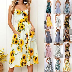 Vestidos casuais Plus Tamanho 4xl Vestido listrado floral sexy para mulheres de verão boho butão feminino backless strap praia midi manto