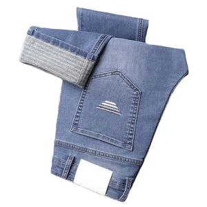 Jeans masculino primavera verão jeans fino slim fit