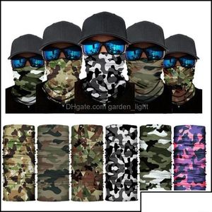 Partymasken Outdoor Seamless Magic Scarf Ski Camo Half Face Mask Nackenwärmer Stirnband Turban Radfahren Drop Delivery 2022 H Dhudl