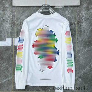 Felpe con cappuccio da uomo Chromees Hearts Felpe t-shirt Classics Heart Marca Chromes Maniche lunghe Top di alta qualità T-shirt Casual Loose Street Horseshoe Sanskrit 6VNE