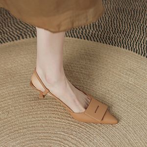 サンダルchaussure femmeファッションハイヒール女性浅い口スティレットポイントゥートーライト馴染みのあるシンプルなかかと230404