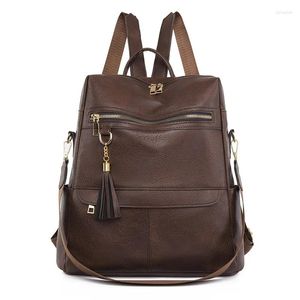 Schultaschen Damen Leder Rucksack 2023 Weiche Vintage PU Outdoor Reisetasche Freizeit Weiblich Für Frauen Handtaschen