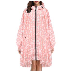 Raincoats Raincoat Kvinnor Raincoat Kvinnor Raincoat Breattable Print Lång bärbar kappa Vattentät Raincoat Zipper Jacka 230404