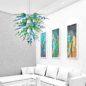 Lâmpada da Itália Candelas de hall de entrada contemporânea com lustre de teto de vidro soprado para o lustre de luminária de luminária LED de luminária de banheiro de várias coloridas 24 polegadas