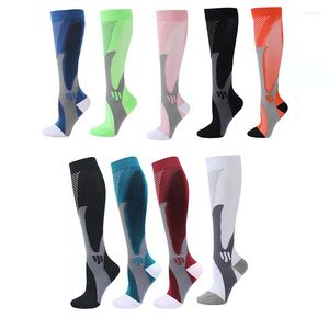 Calzini sportivi Blossomora Donna Uomo Calze elastiche da corsa da calcio Arrampicata Ciclismo Tennis Compressione 20-30Mmhg