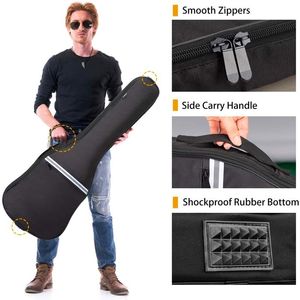 Dubbel rem gitarr ryggsäck väska fast färg folk gitarrväska 7mm förtjockad bomull 40-tums ukulele väska