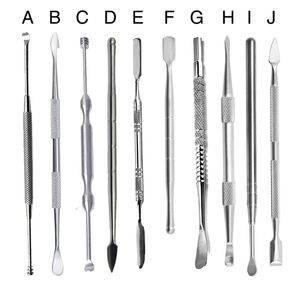 Toolas de fumo inoxidável Dabbers de cera dabbers wand scoop pick spatula shovel metal plata