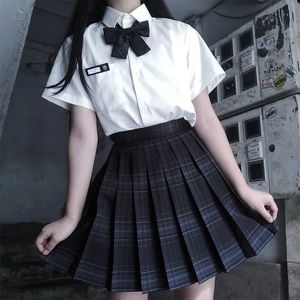 Skirts Plaid Pleated Mini Summer Winter Black Women Korean Japanese Style Micro School White Y2k 230404
