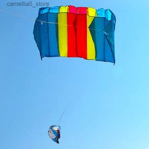 Kite Acessórios 1.6 * 1M Software 3D Parachute Kite Rainbow Boneless Professional Power Kite Cometa Gigante Kite para crianças Fácil de voar Cerf Volant Q231104