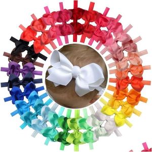 Hårtillbehör 30 st färger 4 5 tum Grosgrain Ribbon Baby Girls Hair Bows Pannband För spädbarn födda och småbarn 220720 Drop de Dhdgx