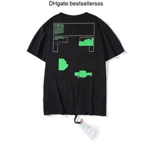 Summer Fashion Brand Offs magliette Mens Ow Pittura a olio religiosa Direct Spray Arrow Magliette Hip Hop Manica corta Uomo allentato Tops Tees Donna EZHK