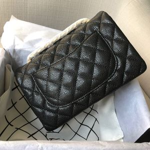 Bästa kvinnor Cross Body Classic Bags Medium Luxury Shoulder Bag Dupes Designer Ladies Handbags 25cm Real Leather With Box