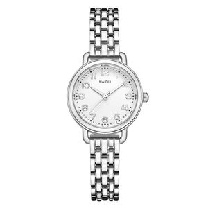 Wristwatches Silver Bracelet Watch Women Luxury Stainless Steel Strap Quartz Dress Easy Read Arabic Dial Ladies Wrist Watches