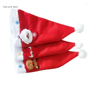 BERETS JUL LED Glödande Santa Hat Unisex Windproof Red White för vuxen tonåring XXFD