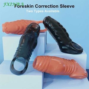 Sex Toy Massagerfxinba Thicken Foreskin Correction Penis Sleeve Delay Ejaculation Cock Rings Toy for Men Extender Shop