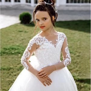 Mädchen Kleider Vintage Spitze Gedruckt Langarm Prinzessin Blumenkleid Erstkommunion Hochzeit Tanz Party Traum Kinder Geschenk