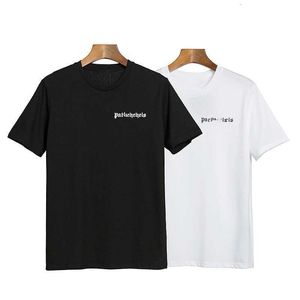 Palm Chaopai Angel Chest Small Letter Print Short Sleeve T-shirt Men's and Women's High Street Bf Half