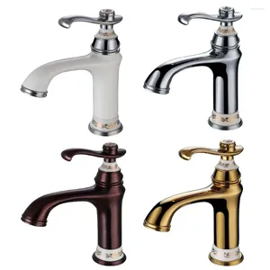 Bathroom Sink Faucets Contemporary Single Hole Ti-PVD Gold Finish Vessel Tap