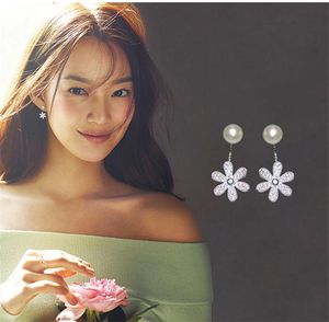 Stud Küpeler Shin Min Bir Kore TV Şovu Aynı Küpe Süslemesi Yaratıcı Moda Trendi Kadınlar Kız Çiçek Silverstud