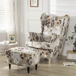 Stol täcker blommig vinge slipcover stretch spandex king rygg fåtölj non slip relax soffa slipcovers med sittdyna