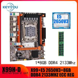 Motherboards KEYIYOU X99 Motherboard Combo LGA 2011-3 Kit Xeon E5 2650V3 CPU And 1 8GB DDR4 2133MHZ ECC REG RAM Memory
