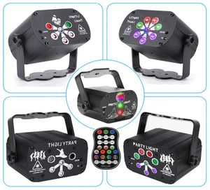 Mini RGB DJ Disco Light LED Laser Lighting USB Powered Sound Activated Projector Red Blue Green Remote Control Stage Lamp for Wedd7373084