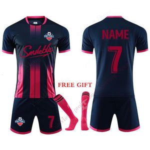 Running Sets Custom Men Kids Soccer Jerseys Suit Boys Football Uniforms Futebol Shirt Sets Soccer Kit Children Girls Sportswear Clothing Sock 230404