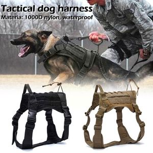 Dog Collars Tactical Service Best Training Hunting Nylon Water-Resistant Handle Harness調整可能なドレスサプライHU J4N8