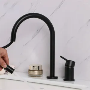 Bathroom Sink Faucets Arrival Pull Out Shower Head Brush Gold Basin Faucet Widespread Lavatory Mixer Tap Brass Chrome