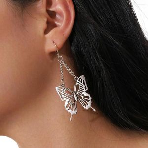 Orecchini pendenti Boemia semplice moda catena a farfalla cava donna estate spiaggia accessori gioielli casual regali fidanzata
