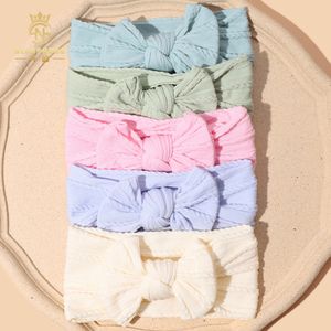 Macarone şeker renkleri bebek bowknot saç bandı geniş baş bandı çocuk kız butik elastik koruma türban başlık çocuk saç aksesuarları toplu 2945