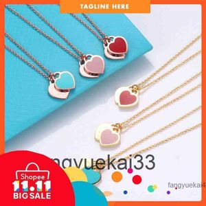 T Home 925 Silver Necklace Rose Gold M0 قلادة قلادة صغيرة على شكل قلب لصديقتها وأفضل صديق 64L2