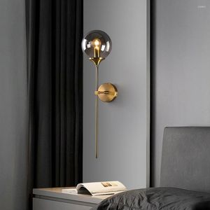 Wall Lamps Nordic Modern Glass Lamp Gold Led Light For Kitchen Bathroom Dressing Mirror Indoor Lighting Luminaire Home Decor E14