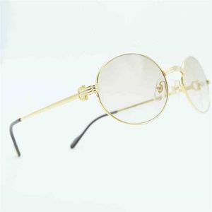 2023 Designer Brille Neue Retro Oval Metall Herren Designer Herren Luxus Gold Sonnenbrille Runde Stilvolle Brille