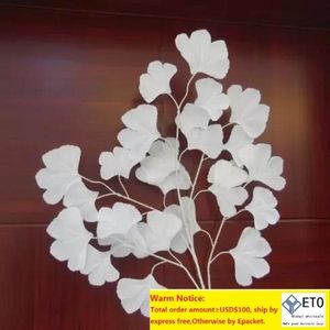 2018 Oggetti di scena bianchi per matrimoni Strada fiore sfondo decorazione fiore Fiore artificiale ginkgo biloba bianco Foglie bianche