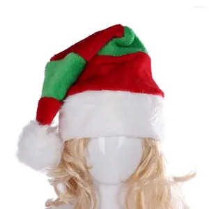 ベレットメリークリスマスデコレーションハットファッションベルベットストライプサンタクロースプラッシュスカルキャップアウトドア