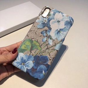 iPhone 12 11 Pro Case Designer Phone Case for Apple 15 14 13 XR XS Max 8 7 Plus Luxury Pu Leather Flower Print Mobile Cell Half-Body Bumper Backs Shell Fundas Coque 66