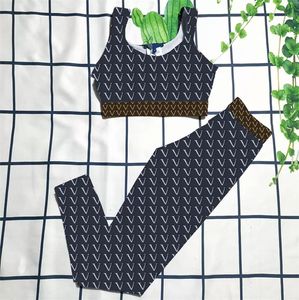 Yoga-Outfit, gepolsterter Push-up-Sport-BH, Heimtextilien, Outdoor-Leggings mit hoher Taille, Brief bedruckte Trainingsanzüge für Frauen