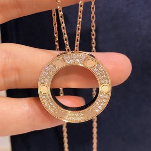 Elegant womens necklace designer jewelry gold silver pendant necklace crystal diamond 316L stainless steel Anniversary Engagement gift high version